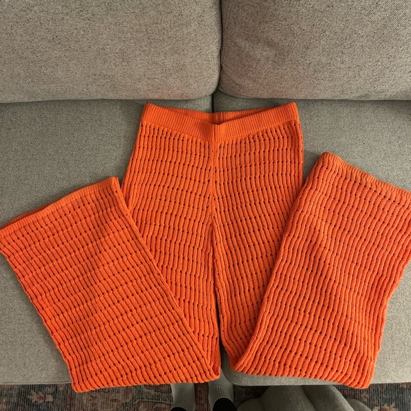Zara Orange Knit Pants - Picture 3 of 6
